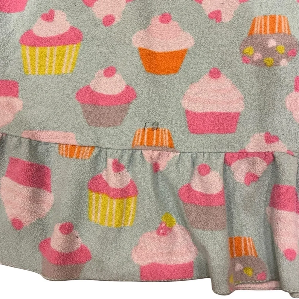 4/$25 Carters Girls Fleece Long Sleeve Night Gown Pajamas Cupcake Size Large
